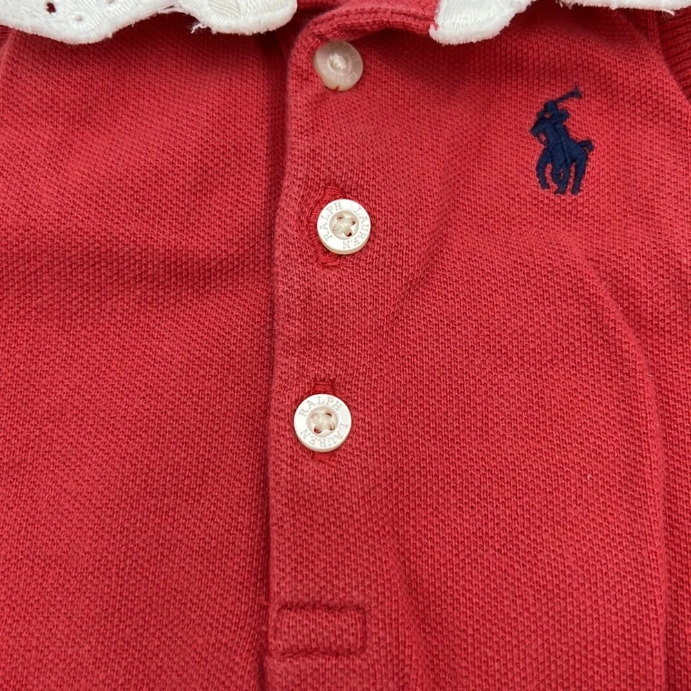 Ralph Lauren Peach Lace Collar Polo Dress with Bloomers
